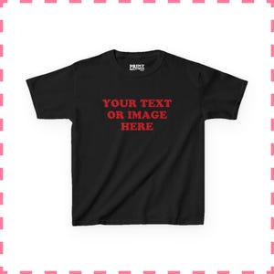 Custom Baby Tee, Custom Text or Photo Baby Tee, Personalized Classic Baby Tee, ANY Text or Image, Personalization Y2K Baby Tee Black