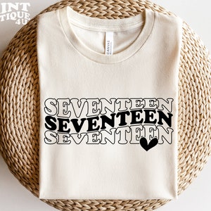 17e anniversaire SVG PNG PDF, 17 Svg, 17 Svg, anniversaire fille chemise Svg, anniversaire chemise Svg, 17e anniversaire Svg, 17 ans Svg Cricut