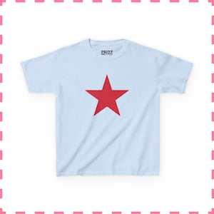 Koszulka dla niemowląt Red Star, modny damski krótki top, koszulka dla niemowląt Y2K z lat 2000., koszulka dla niemowląt Stargirl, uroczy prezent dla niej Light Blue