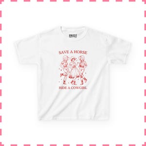 Vintage Lesbian Baby Tee, Save A Horse Ride A Cowgirl Shirt, Funny Lesbian Tee, Lesbian Pride Shirt, Western Graphic Baby Tee, Sapphic Tee image 2