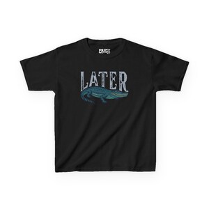 Flat lay of black "Later Gator" Vintage 90s Y2K Baby Tee.