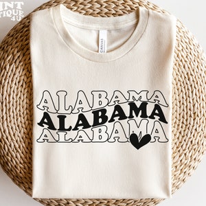 Alabama SVG PNG PDF, Love Alabama Svg, Alabama Shirt Svg, Shirt Cricut, Alabama Cut File, Wavy Stacked Svg, Svg For Shirts