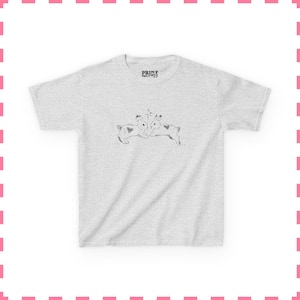 Camiseta de conejitos para bebé, camiseta de conejito adorable, camiseta con estampado vintage para bebé, top corto Y2K, camiseta retro para bebé, top con estética coqueta Ash