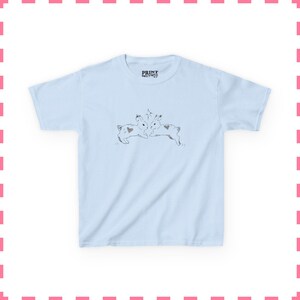Camiseta de conejitos para bebé, camiseta de conejito adorable, camiseta con estampado vintage para bebé, top corto Y2K, camiseta retro para bebé, top con estética coqueta Light Blue