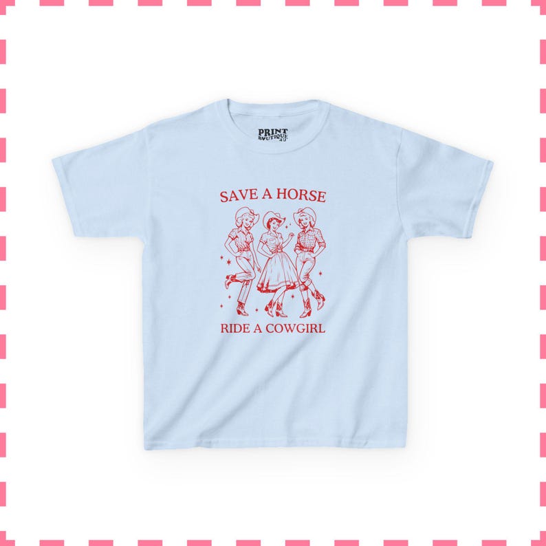 Vintage Lesbian Baby Tee, Save A Horse Ride A Cowgirl Shirt, Funny Lesbian Tee, Lesbian Pride Shirt, Western Graphic Baby Tee, Sapphic Tee Light Blue
