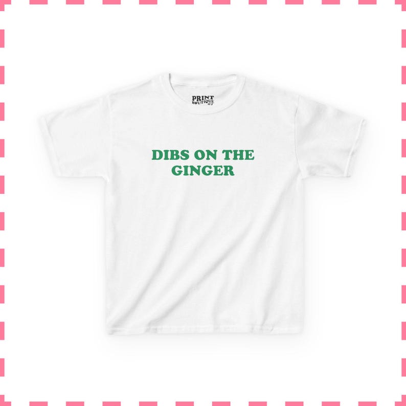 Dibs On The Ginger Baby Tee, Funny Redhead Shirt, St Pattys Baby Tee, Y2K Cropped Top, St Patrick's Day Outfit, Flirty Baby Tee image 2