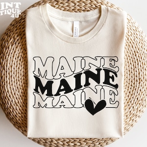 Maine SVG PNG PDF, Love Maine Svg, Maine Svg, usa state svg, Shirt Cricut, Maine Cut File, Wavy Stacked Svg, Svg Shirt for Girls