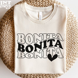 Bonita SVG, Spanish svg, Mexicana svg, Heart svg, Bonita Shirt svg, Cricut Cut File, Bonita Shirt svg Files