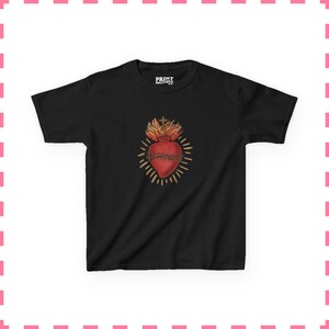 Sacred Heart Baby Tee, Y2k Baby Tee, Aesthetics, 90s style Baby Tee, Coquette Clothing, Trending Shirts, Cyber y2k , Crop Top Black