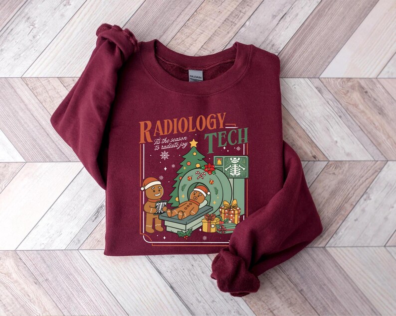Radiology Christmas Shirt, Gingerbread X-ray Tech Gift, Xmas Radiology ...