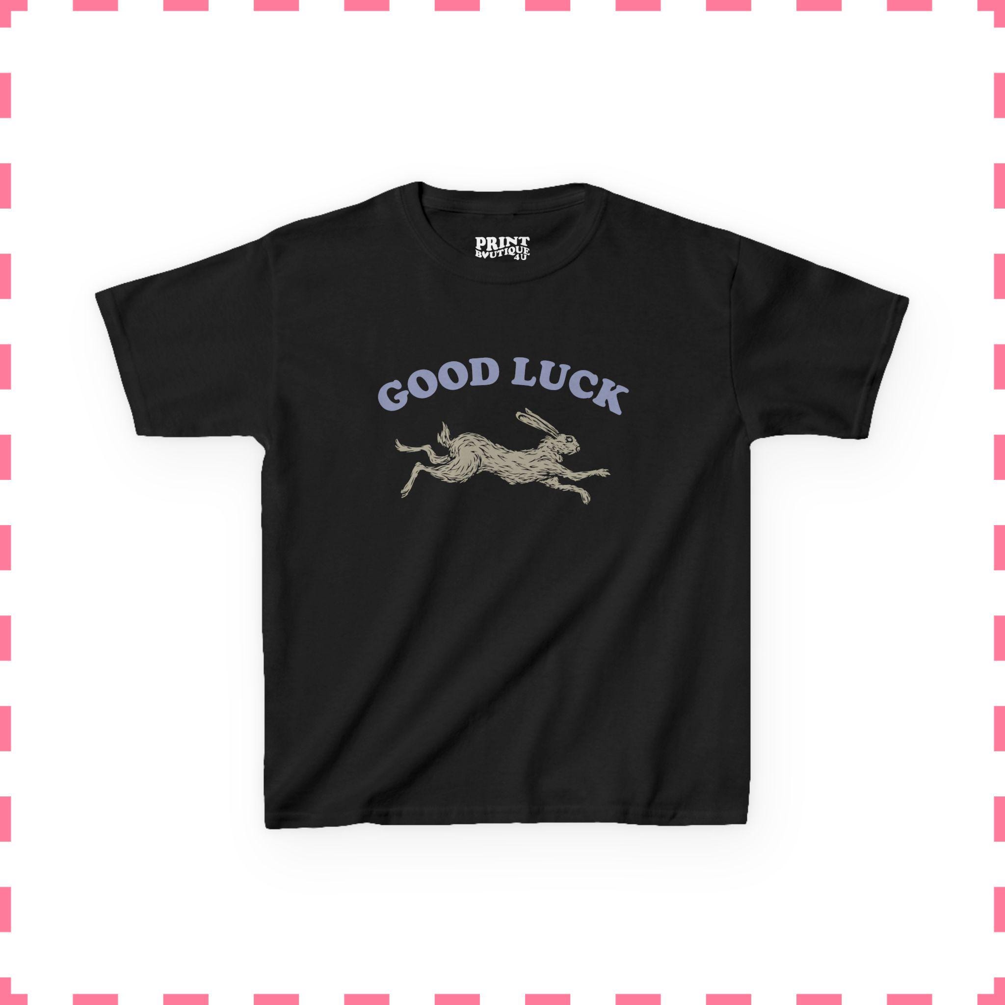 Good Luck Rabbit Baby Tee, Lucky Graphic Tee for Women, Retro Western ...
