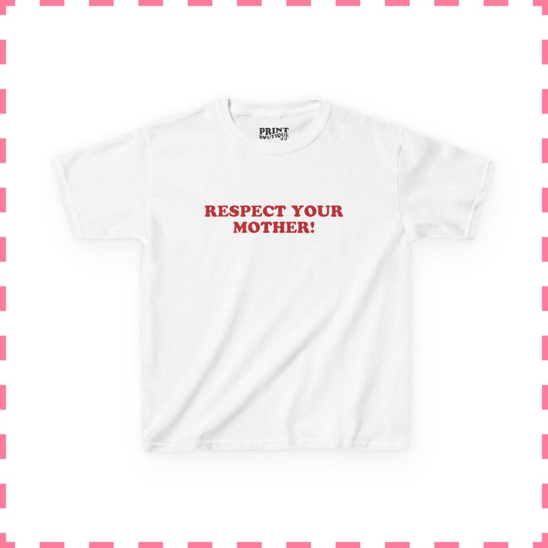 T-shirt bébé Respectez votre mère, chemise maman amusante, haut court rétro de l'an 2000, t-shirt graphique impertinent, cadeau de fête des mères pour elle image 2