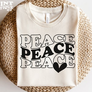 Download istantaneo del file SVG di pace, file di taglio della pace per Cricut, Peace Love SVG, Peace Word SVG, Peace Heart SVG, Peace Shirt SVG per ragazze