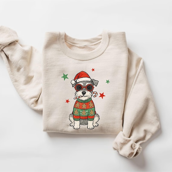 Schnauzer Christmas Sweatshirt, Schnauzer Xmas Shirt, Schnauzer Mom Gift, Schnauzer Owner Gift, Dog Holiday Sweater, Schnauzer Lover Gift
