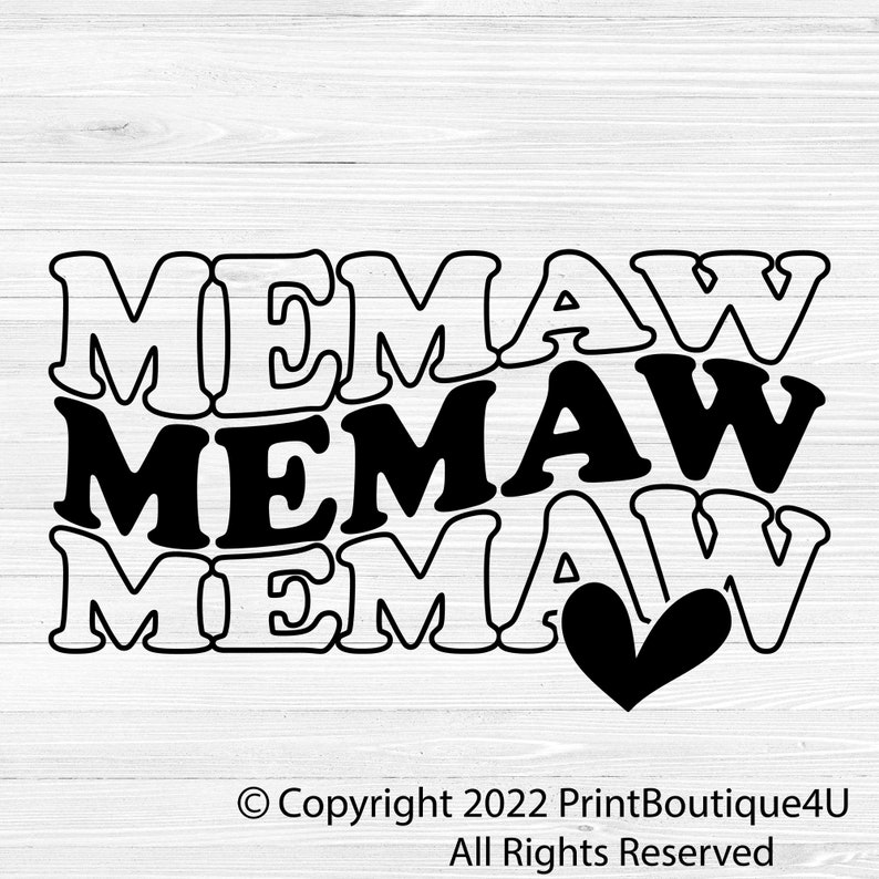 Memaw SVG File Instant Download Memaw Cut File for Cricut - Etsy