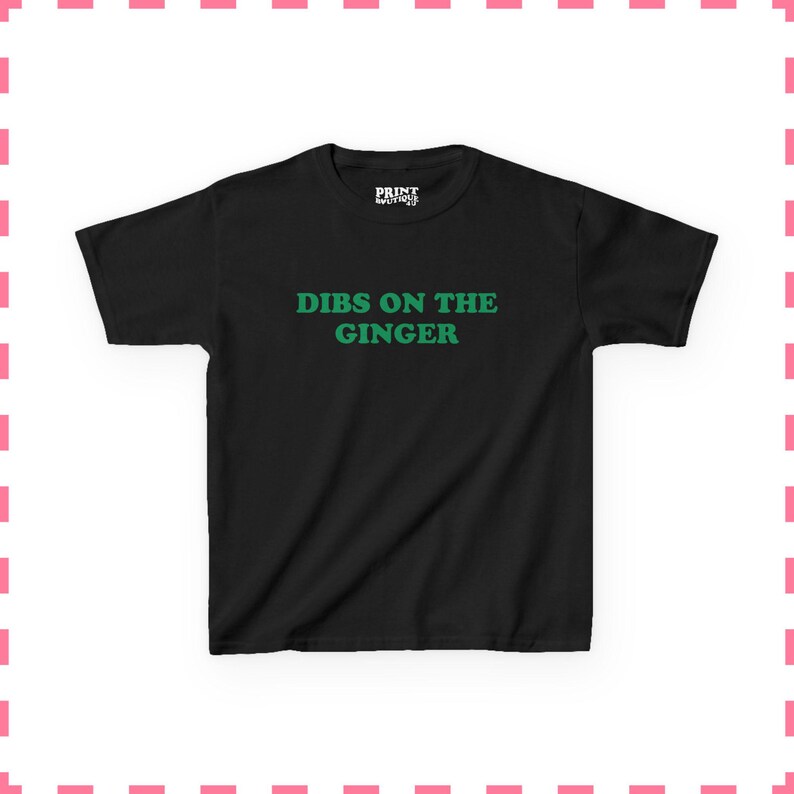 Dibs On The Ginger Baby Tee, Funny Redhead Shirt, St Pattys Baby Tee, Y2K Cropped Top, St Patrick's Day Outfit, Flirty Baby Tee Black