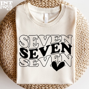 7e anniversaire SVG PNG PDF, sept SVG, anniversaire fille chemise SVG, anniversaire Svg, anniversaire fille fichier coupe, ondulés empilés Svg, septième anniversaire Svg