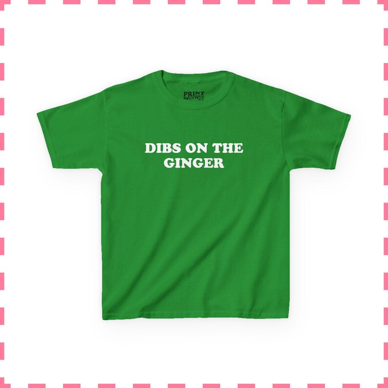 Dibs On The Ginger Baby Tee, Funny Redhead Shirt, St Pattys Baby Tee, Y2K Cropped Top, St Patrick's Day Outfit, Flirty Baby Tee Irish Green