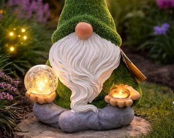 Luminous Solar Garden Gnome – Outdoor Terrace Decor, LED Ambiance Statue