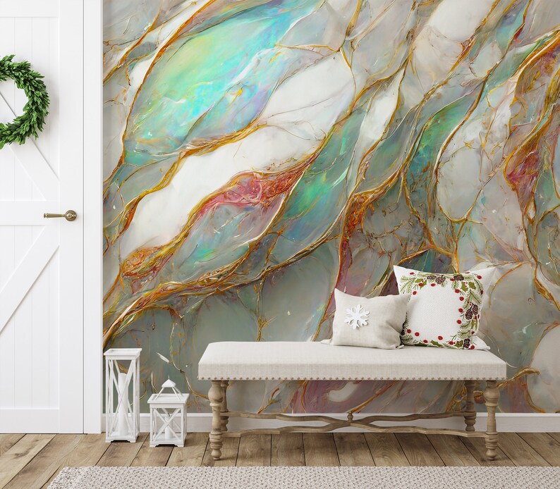 Abstract Marble Wallpaper Peel and Stick Marble Wallpaper Etsy