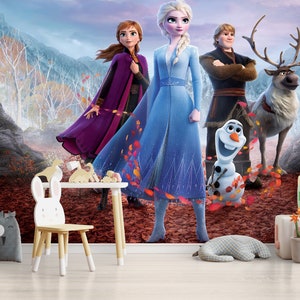 Elsa Frozen Wallpaper, Kids Wallpaper Peel and Stick, Nursery Wall Decal, Removable Wallpaper Kids, Nursery Wallpaper, Stick on Wallpaper