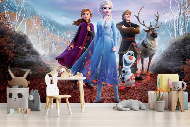 Elsa Frozen Wallpaper, Kids Wallpaper Peel and Stick, Nursery Wall