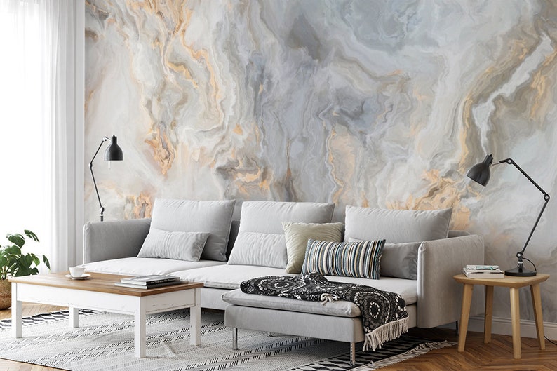 Marble Design Wallpaper Peel and Stick Marble Wallpaper Etsy