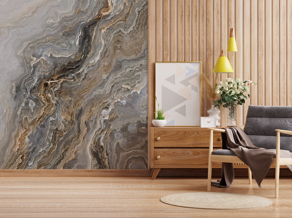 Marble Design Wallpaper, Peel and Stick Marble Wallpaper, Removable