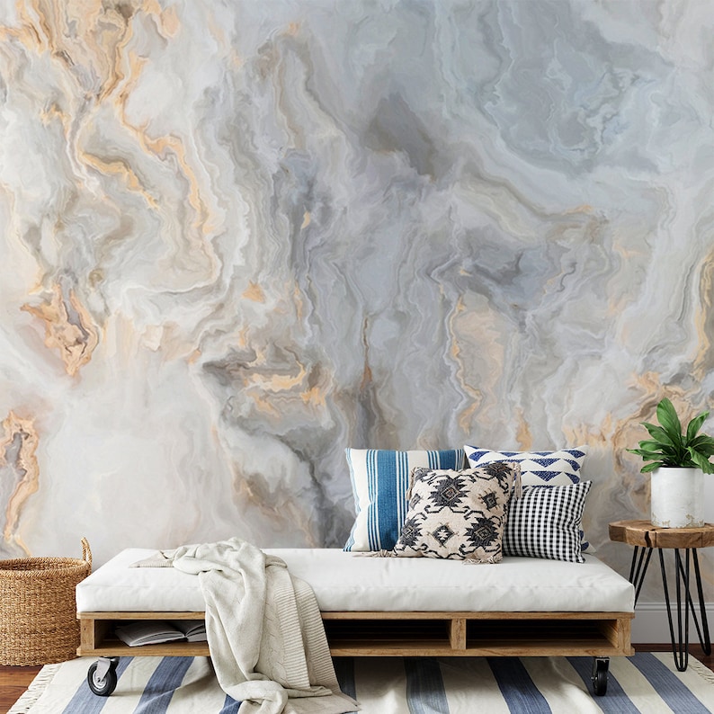 Marble Design Wallpaper Peel and Stick Marble Wallpaper Etsy