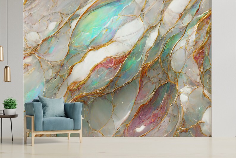 Abstract Marble Wallpaper Peel and Stick Marble Wallpaper Etsy