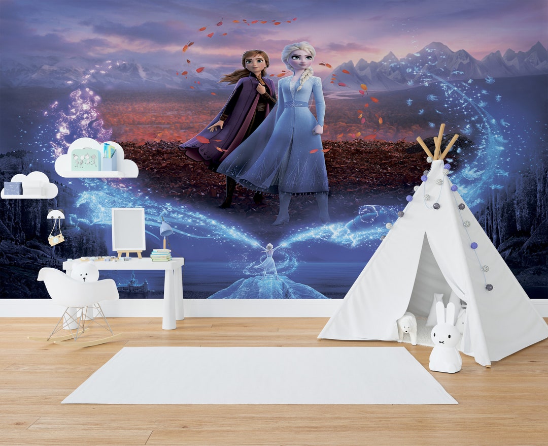 Frozen Castle Elsa Wallpaper Kids Wallpaper Peel and Stick - Etsy