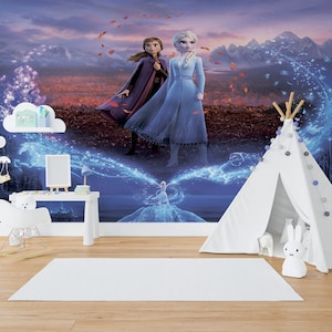 Frozen Castle Elsa Wallpaper, Kids Wallpaper Peel and Stick, Nursery Wall Decal, Removable Wallpaper Kids, Nursery Wallpaper