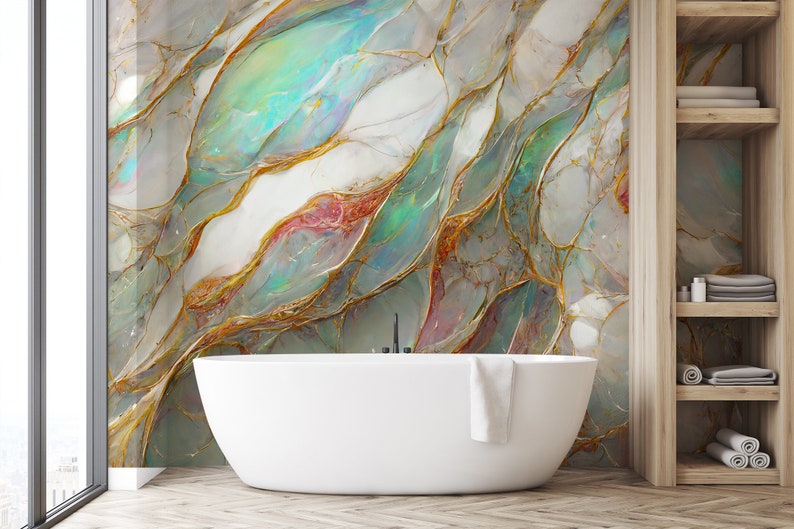 Abstract Marble Wallpaper Peel and Stick Marble Wallpaper Etsy