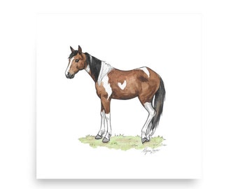 Horse Watercolor Print
