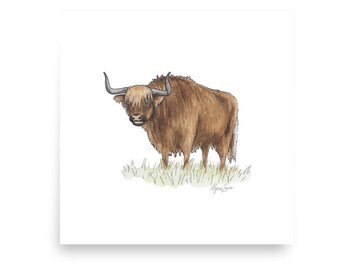 Yak Watercolor Print