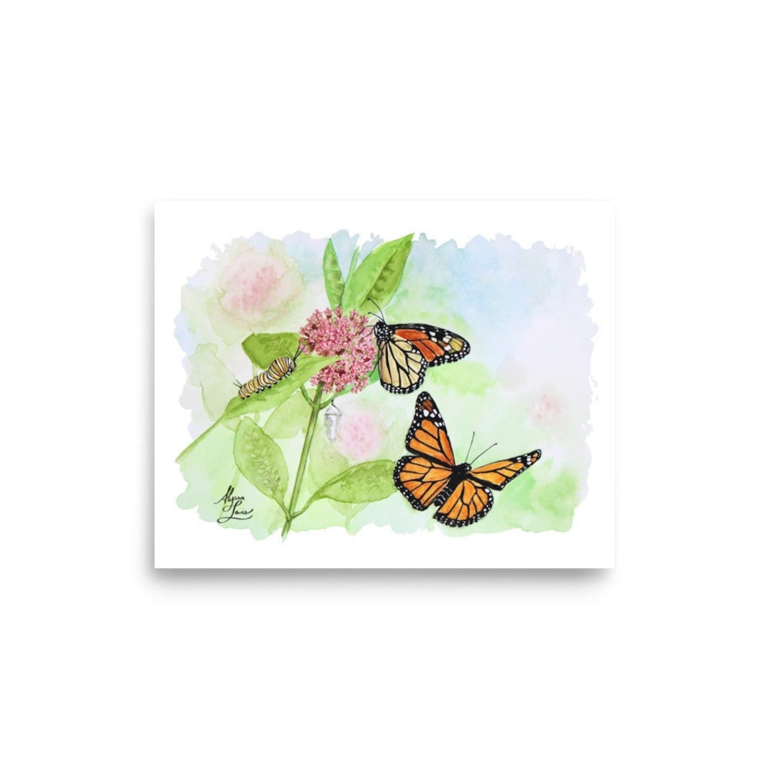 Monarch Butterfly Watercolor Print - Etsy