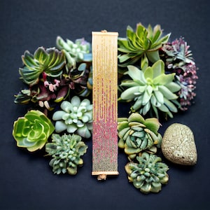 Miyuki beaded cuff bracelet, hand-woven