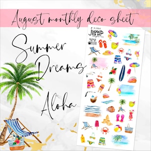 Arkusz dekoracyjny August Aloha/Summer Dreams - Naklejki do planera (S-109-6)
