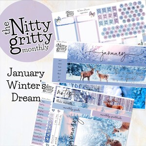Styczniowy zimowy sen – miesięcznik Nitty Gritty – Erin Condren Pionowy Poziomy