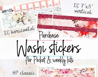 Washi stickers for POCKET mini kits Anytime and weekly kits - EC Vertical, Horizontal, HP Classic, Mini & Big