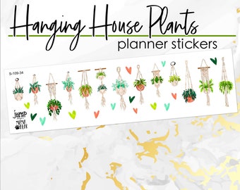 Hanging House Plants - planner stickers (S-109-34) limited stock *