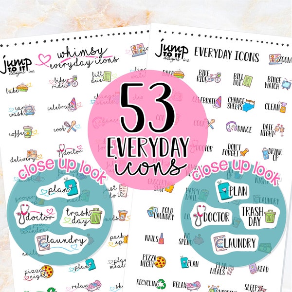 Everyday Icon Stickers planner        (S111+)