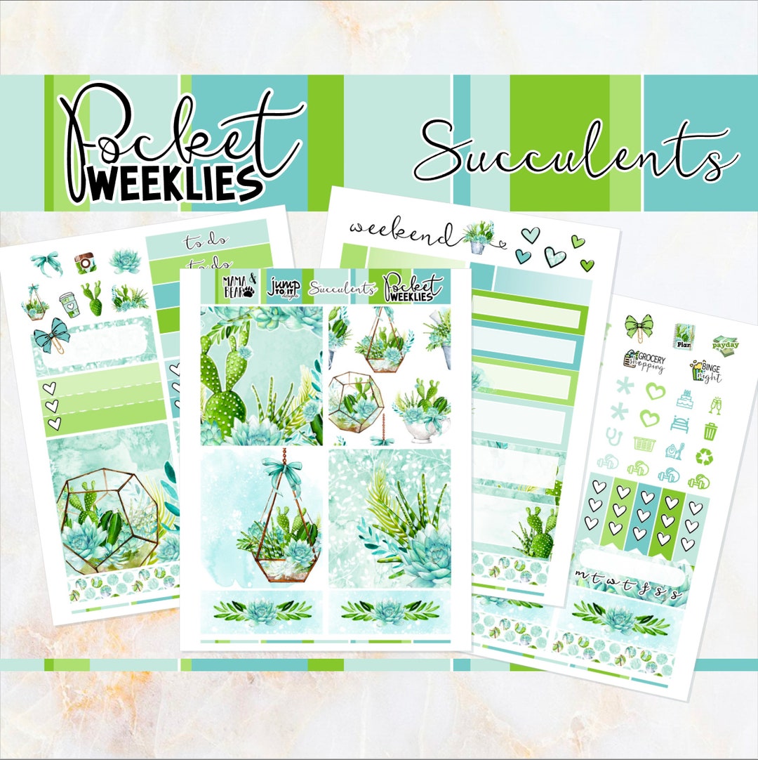 Succulents - POCKET Mini Weekly Kit Planner Stickers - Etsy