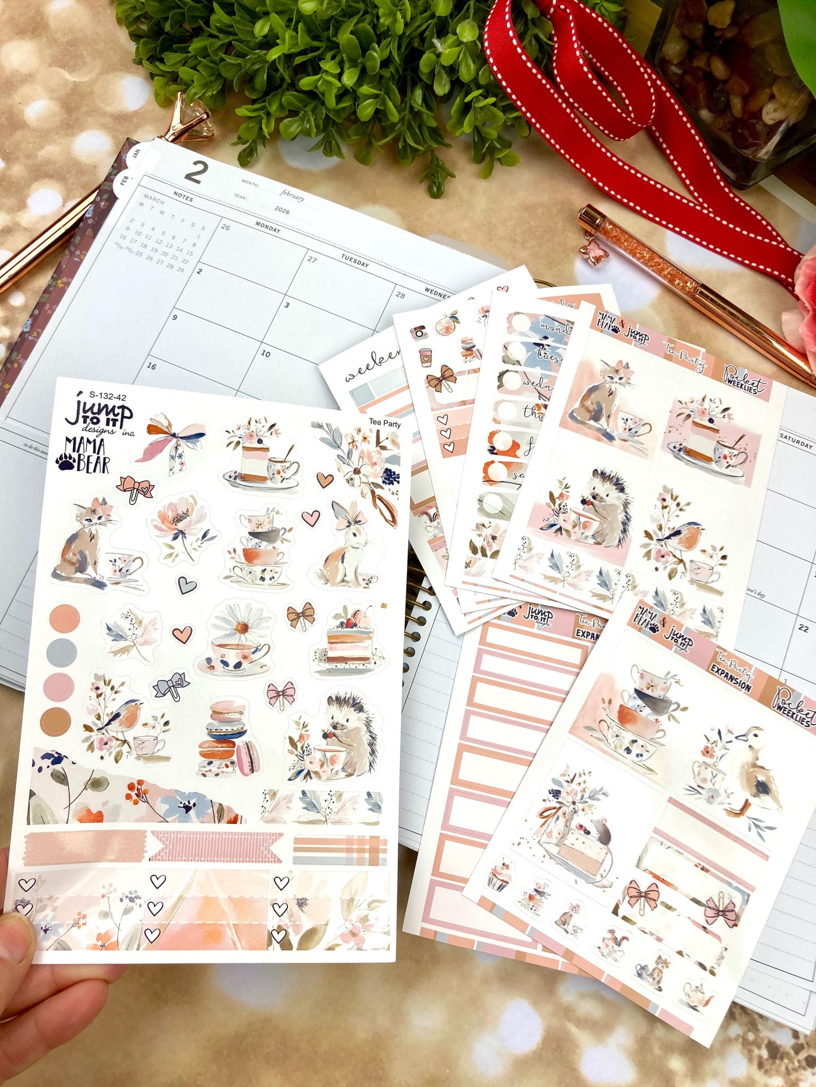 Tea Party JOURNAL Sheet - Planner Stickers - (S-132-42) - Etsy