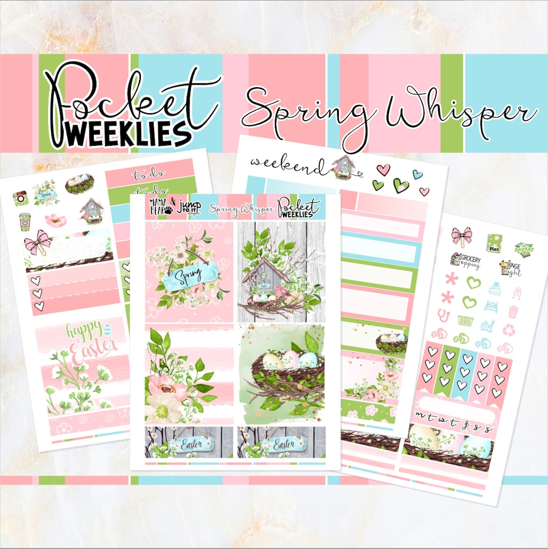Spring Whisper - POCKET Mini Weekly Kit Planner Stickers - Etsy