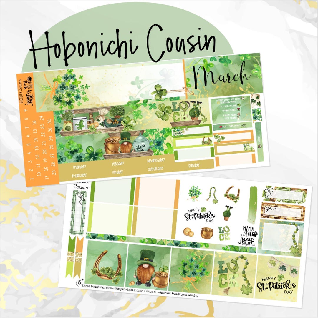 March St. Patricks Day Hobonichi Cousin A5 Monthly - Etsy