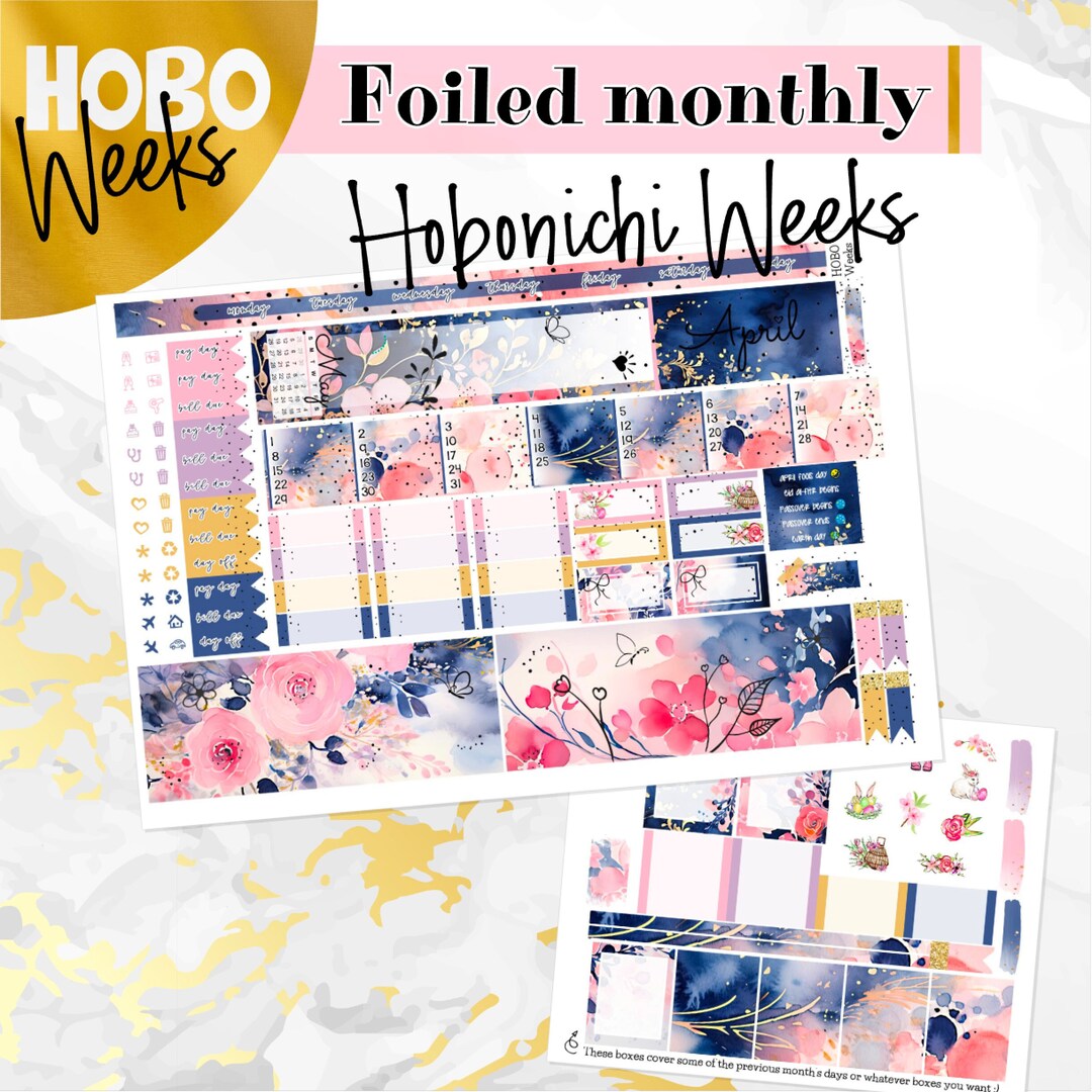 April Spring Blush FOILED Monthly Hobonichi Weeks Personal Planner - Etsy