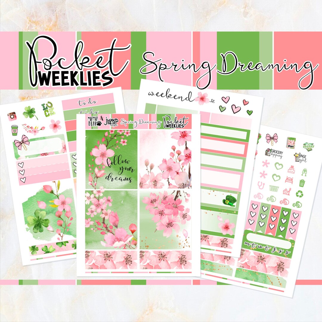 Spring Dreaming - POCKET Mini Weekly Kit Planner Stickers - Etsy