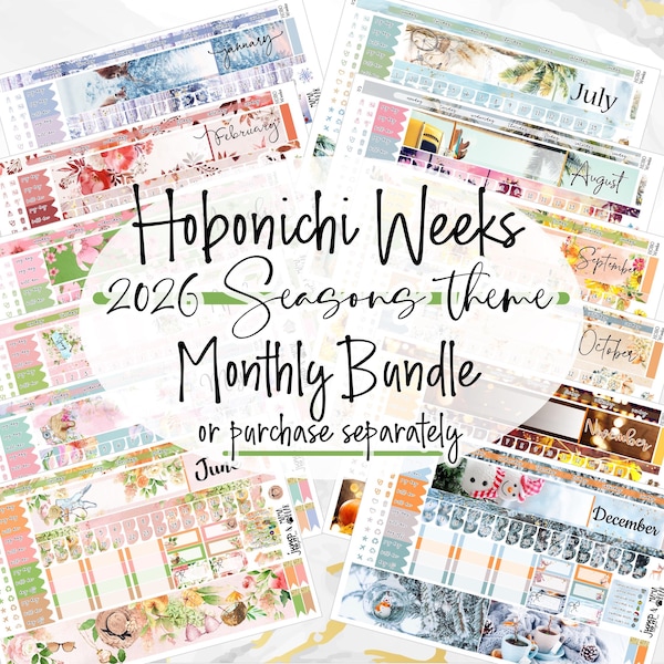HOBONICHI WEEKS SEASONAL Monthly Bundle 2026 - 12 monthly kits