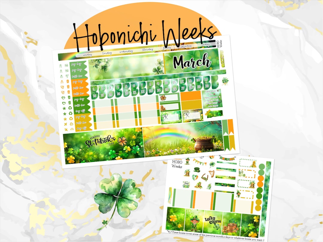 March Lucky Charms Monthly - Hobonichi Weeks Personal Planner - Etsy